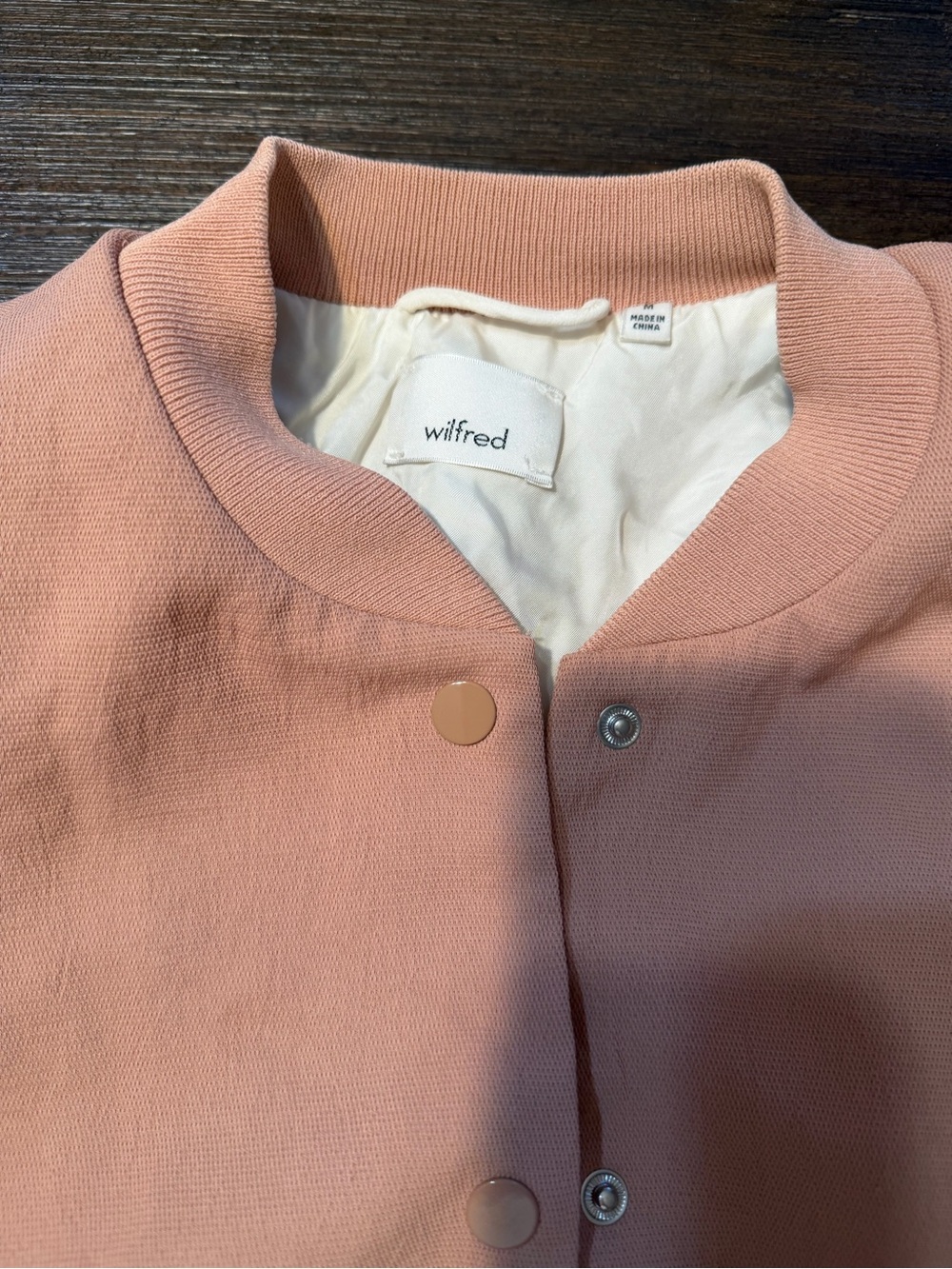 Wilfred Blush Pink Snap-Front Sweater Jacket